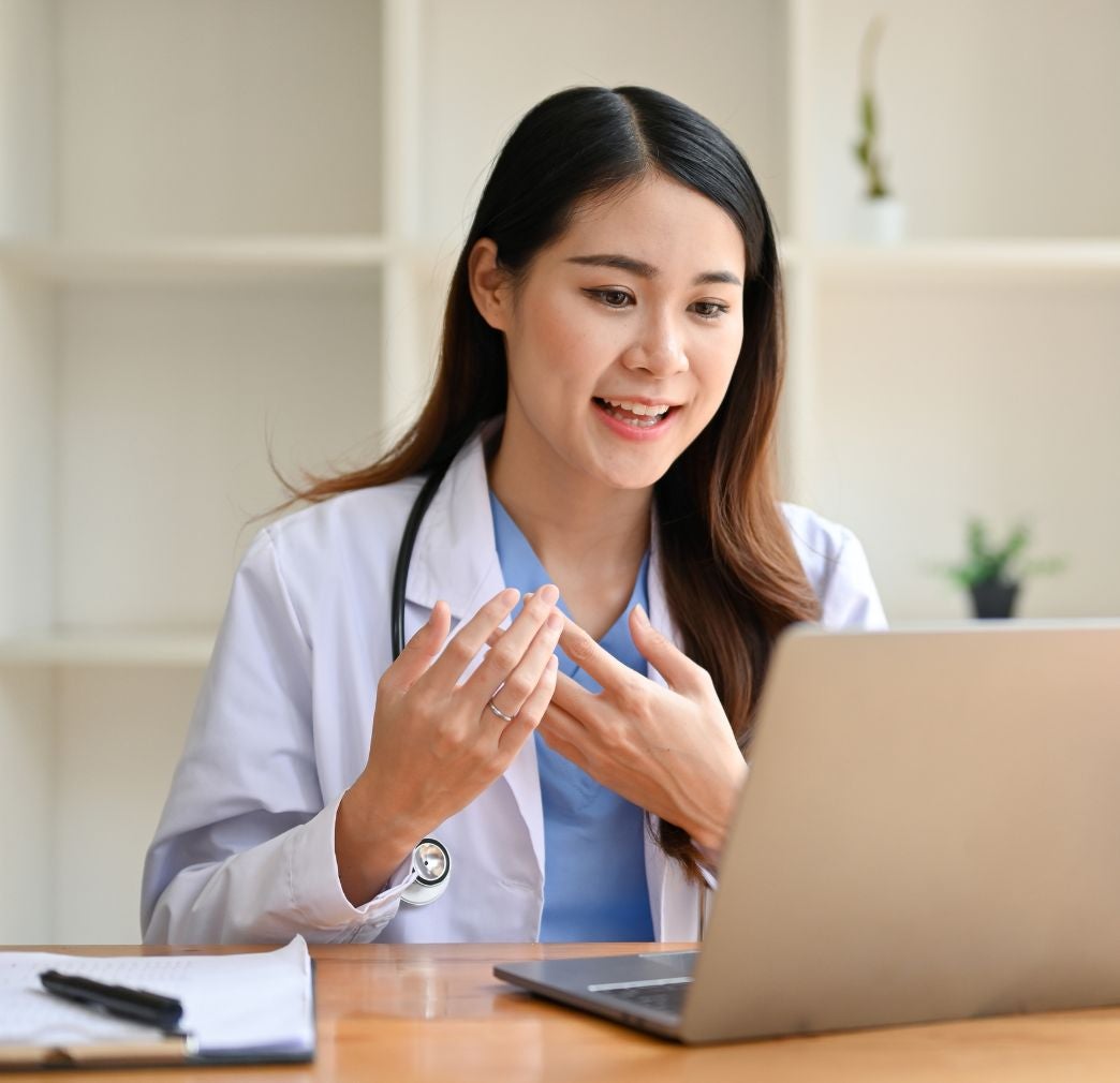 Doctor on video call